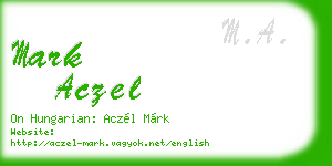 mark aczel business card